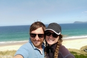 Selfie à The Neck, cette bande de sable qui relie l'île du nord et du sud