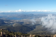 Vue depuis le Mont Wellington qui surplombe Hobart et sa baie !