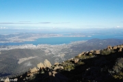 Vue depuis le Mont Wellington qui surplombe Hobart et sa baie !