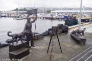 Le port d'hobart - statue en hommage au premier explorateur de l’Antarctique australien